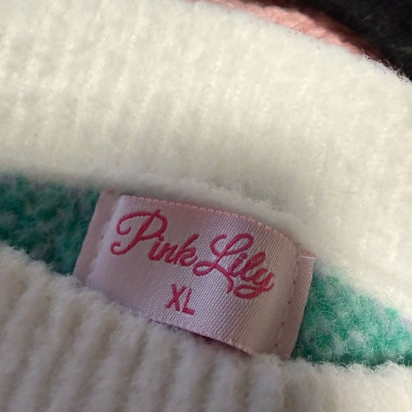 Pink Lily Fair Isle Sweater - White, Green, Purple - Picture 3 of 3